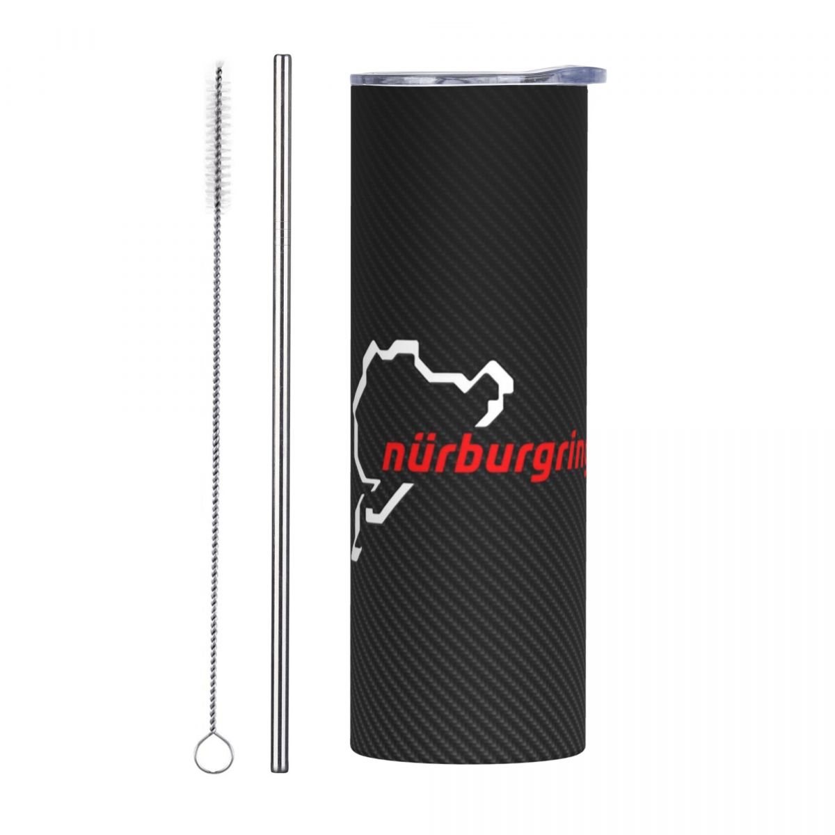 Tumbler 20Oz White - Nurburgring Carbon Fiber White Red Stainless