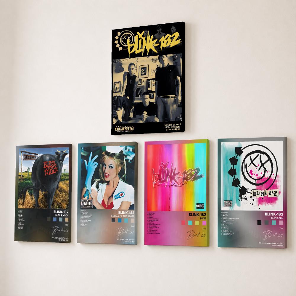 Canvas Wrap Ready - Rock Band B-Blink 182 Painting Calligraphy