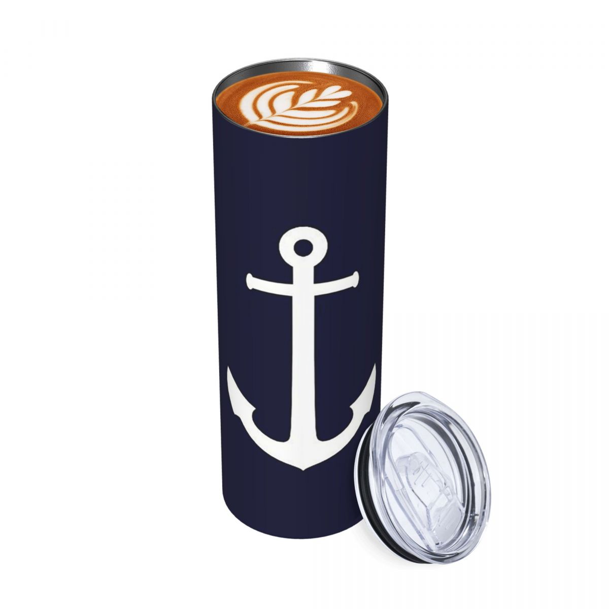 White Anchor On Navy Blu Stain - Tumbler 20Oz White review and price