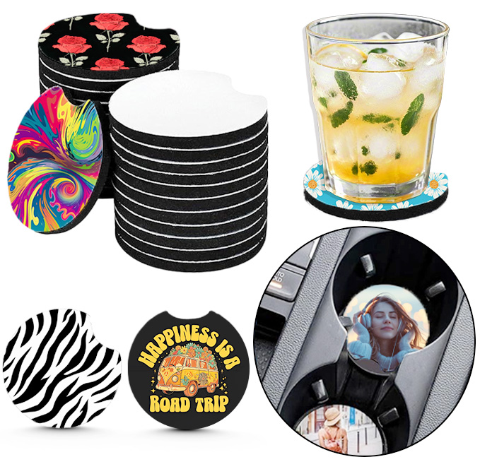 10/20Pcs Sublimation Blank Car - Coaster Sublimation Blank review and price