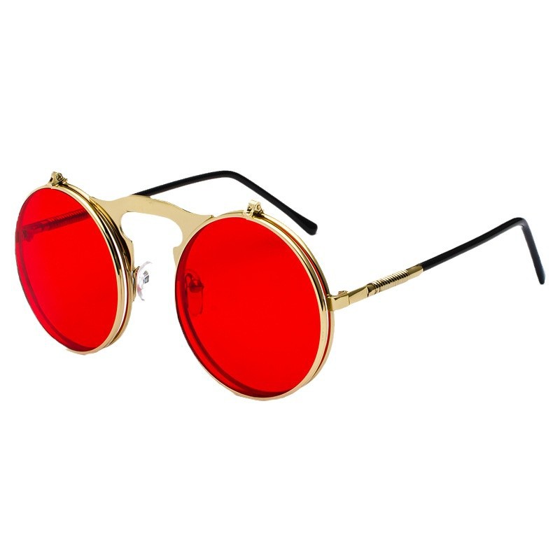 Retro Steampunk Red Round Sung - Metal Photo Panel review and price
