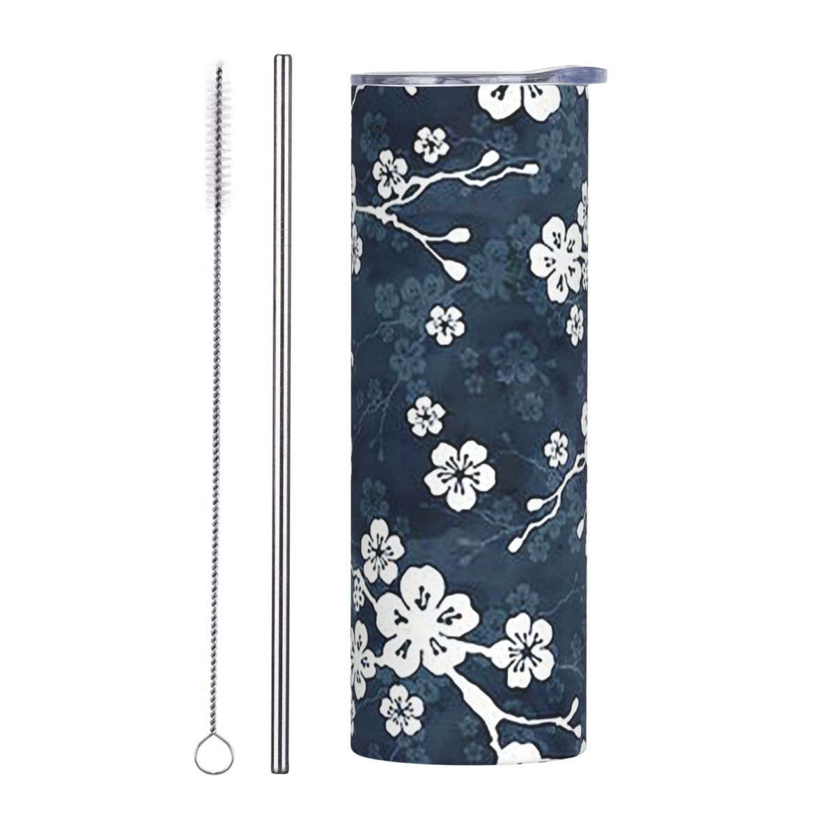 Navy And White Cherry Blossom  - Tumbler 20Oz White review and price
