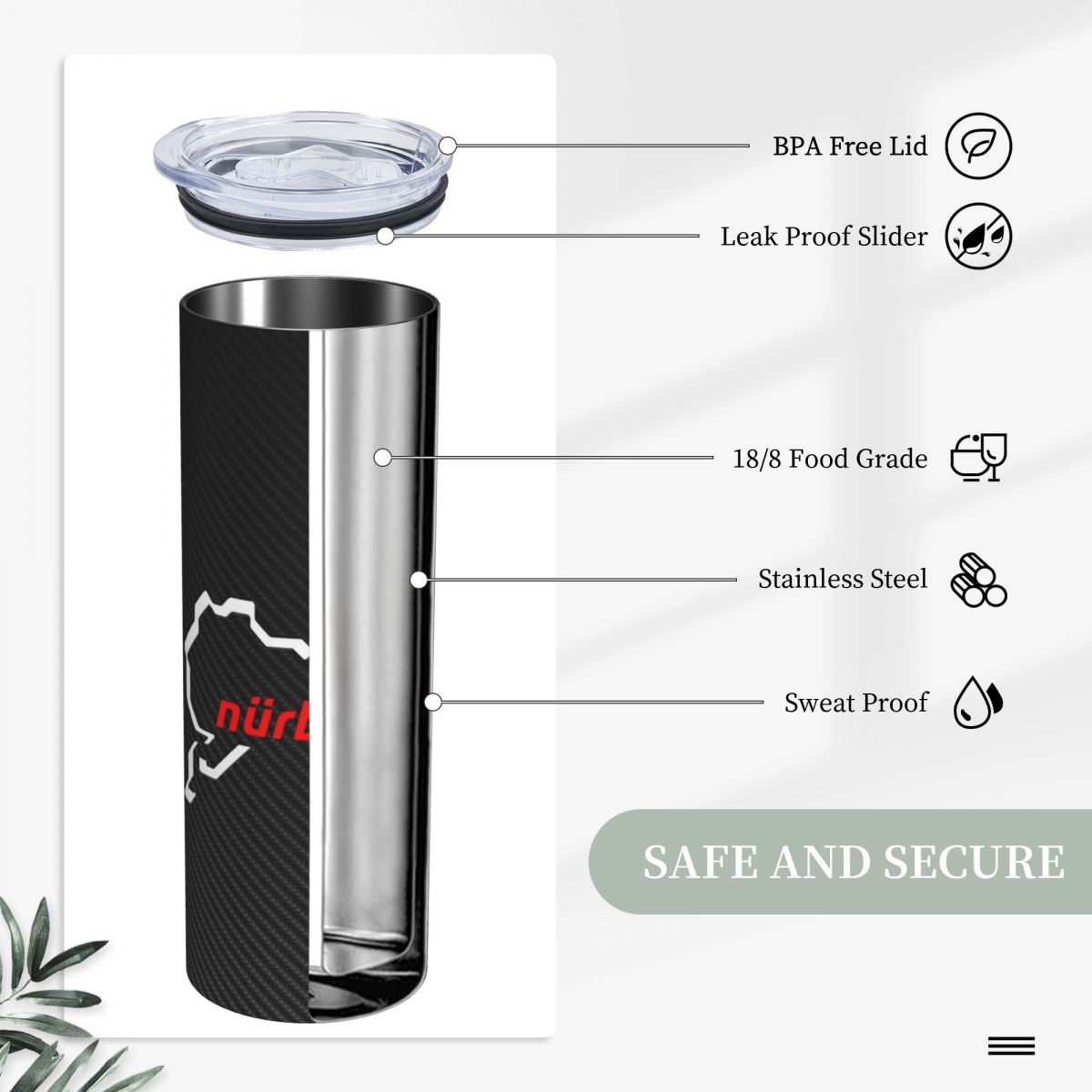 Nurburgring Carbon Fiber White - Tumbler 20Oz White review and price